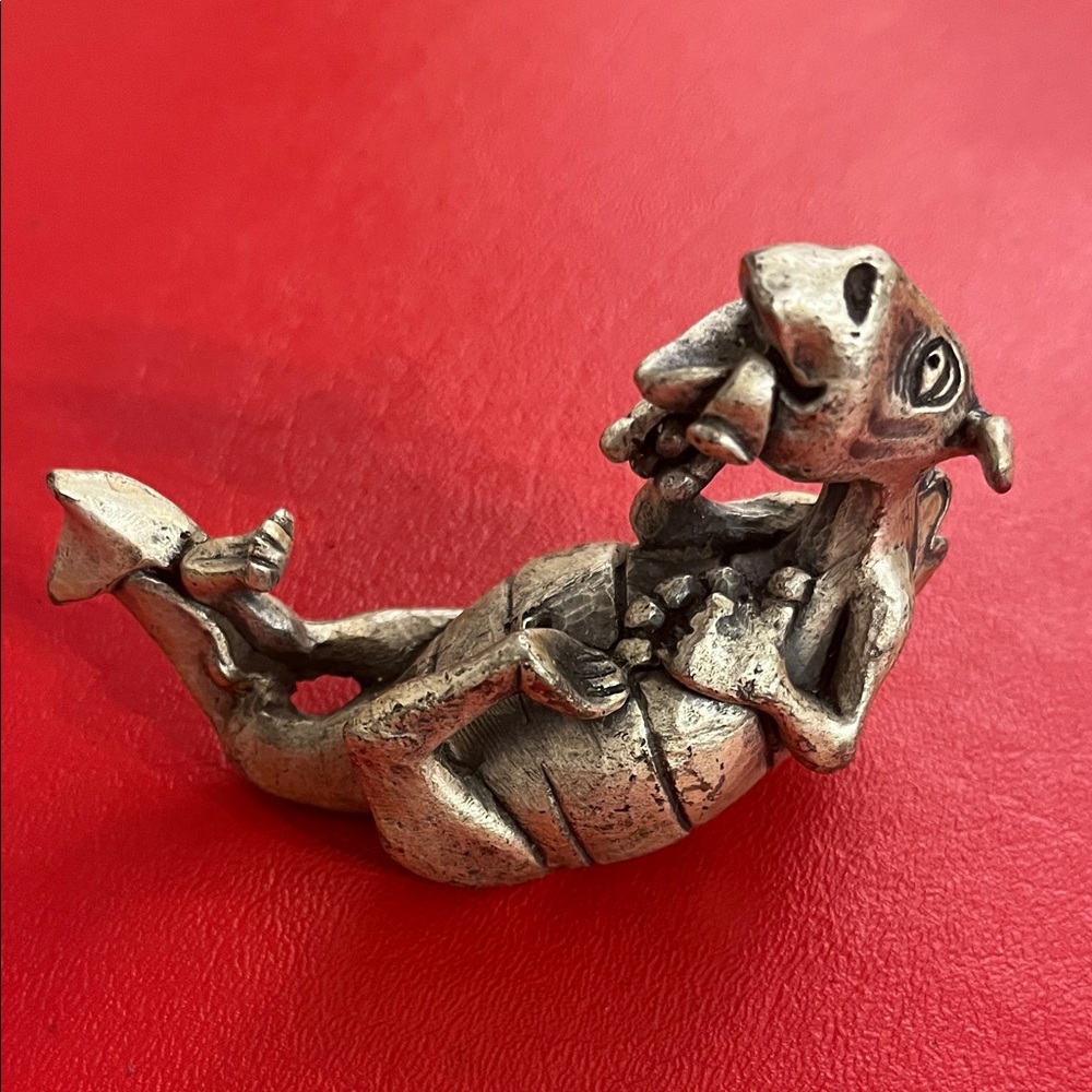 A.G SILIGATO Articoli Di Artigianato  Dragon Figurine 3.5”L 2.5”H